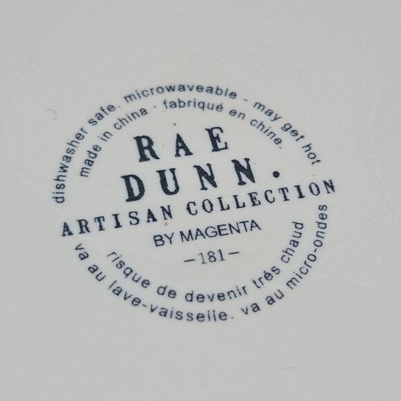 6" Rae Dunn Chow Down Pet Bowl Dish White/Cream & Red Color Medium Size - Picture 3 of 9
